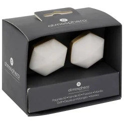 Boutons de meuble x2 en marbre & laiton D4,2cm blanc - Atmosphera