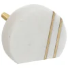 Boutons de meuble x2 Maeva en marbre & laiton D4cm blanc - Atmosphera