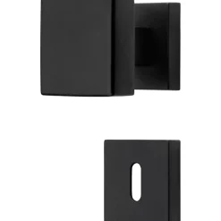 Boutons, Lot de 32, rosace a clipser 019, Carré 7 mm, Rosace trou de clé L, finition noir, pour porte intérieure.