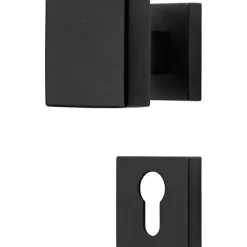 Boutons, Lot de 32, rosace carrée A CLIPSER, Rosace trou de clé I pour cylindre, finition noir garanti 5 ans, pour porte d'entrée.