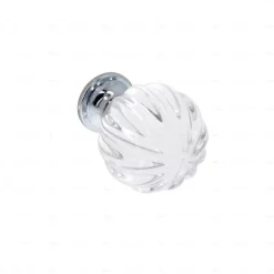 Boutons pour meubles en zamac et cristal Diamètre 45 chrome poli