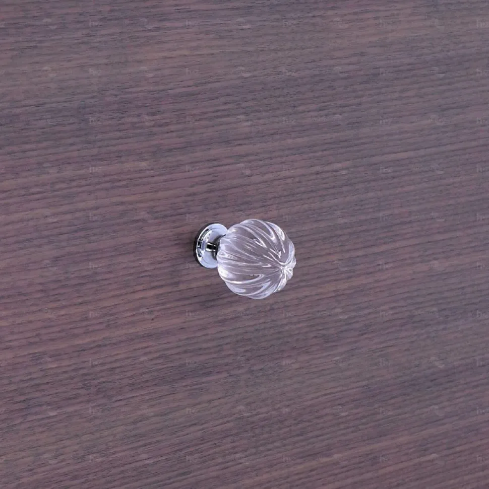 Boutons pour meubles en zamac et cristal Diamètre 45 chrome poli