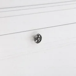 Boutons pour meubles en zamac Diamètre 36 Vieil argent brillant