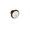 Boutons pour meubles en zamac et Porcelaine Diamètre 35 Brun alu