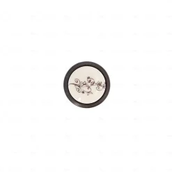 Boutons pour meubles en zamac et Porcelaine Diamètre 35 Brun alu