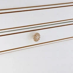 Boutons pour meubles en zamac Diamètre 35 x 23 Patine royale en or ivoire