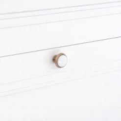 Boutons pour meubles en zamac et Porcelaine Diamètre 35 Or mat rose, Lot de 6