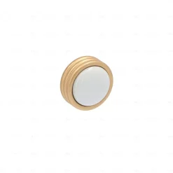 Boutons pour meubles en zamac et Porcelaine Diamètre 34 Alucover laiton