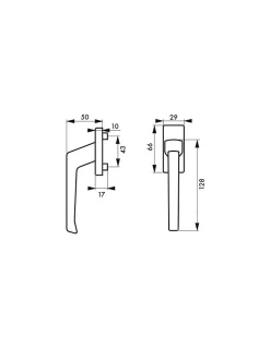 Béquille pour fenêtre, carré 7mm, avec vis de pose, blanc - THIRARD