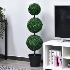 Buis artificiel topiaire artificielle en forme de boules dia. 30 x 112H cm vert