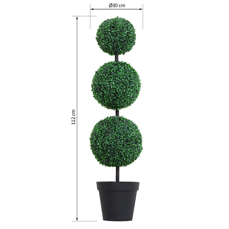 Buis artificiel topiaire artificielle en forme de boules dia. 30 x 112H cm vert