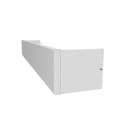 Cache coffre de volet roulant avec support pour tringle à rideaux 140 cm - Blanc RAL9010