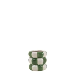 Cache pot en céramique à damiers vert / blanc 10cm