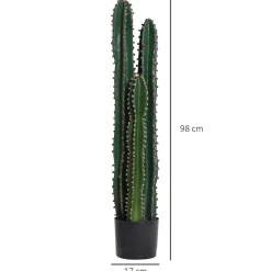 Cactus artificiel grand réalisme plante artificielle grande taille dia. 17 x 100H cm vert