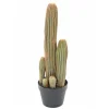 Cactus finger X artificiel h.60cm avec pot décoratif