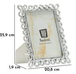 Cadre en résine argentée 20,8x1,9x25,9 cm (mesure interne 15x20 cm)