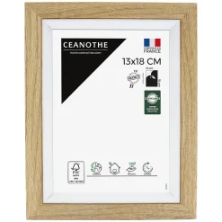 Cadre photo actual bois blanc 13x18 cm Fabriqué en France