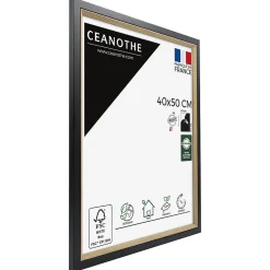 Cadre photo actual bois noir 40x50 cm Fabriqué en France