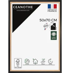 Cadre photo actual bois noir 50x70 cm Fabriqué en France