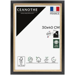 Cadre photo actual bois noir 30x40 cm Fabriqué en France