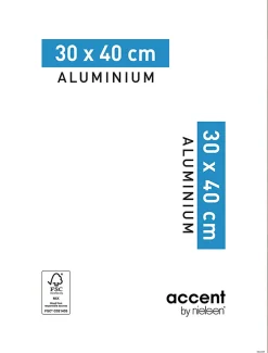 Cadre photo aluminium chêne Accent l.30 x H.40 cm