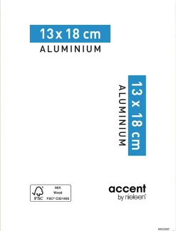 Cadre photo aluminium Nielsen Accent or mat l.13 x H.18 cm