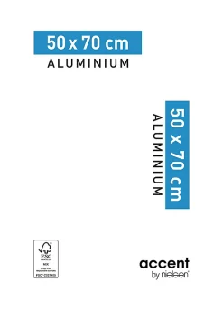Cadre photo aluminium noir Accent l.50 x H.70 cm