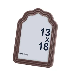 Cadre photo arche ondulée marron 13 x 18 cm Ornami