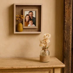 Cadre photo avec fleurs sécheés 24x22cm