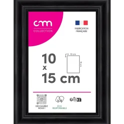 Cadre photo Bella cm Creation noir mat l.14 x H.19 cm