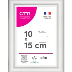 Cadre photo Bella cm Creation blanc mat l.14 x H.19 cm