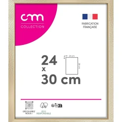 Cadre photo Croisette cm Creation doré martelée l.33 x H.27 cm