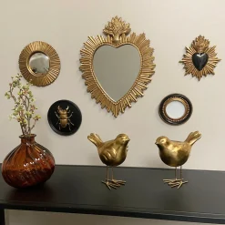 Cadre photo, décoration murale et miroir ex voto doré Emde