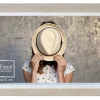 Cadre photo effet bois clair et blanc l.10 x H.15 cm Emde