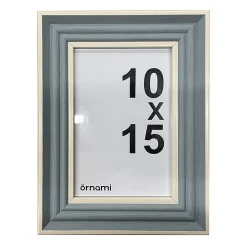 Cadre photo effet moulure vert et gris 10 x 15 cm Ornami