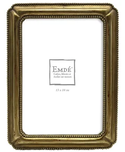 Cadre photo effet perlé doré l.13 x H.18 cm Emde