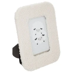 Cadre photo en bouclette 10x15cm blanc - Atmosphera