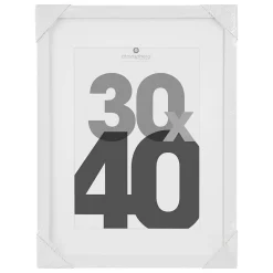 Cadre photo Eva - bois et verre - blanc - 30x40 cm - Atmosphera