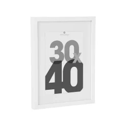 Cadre photo Eva - bois et verre - blanc - 30x40 cm - Atmosphera