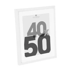 Cadre photo Eva - bois et verre - blanc - 40x50 cm - Atmosphera
