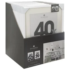 Cadre photo Eva - bois et verre - blanc - 40x50 cm - Atmosphera