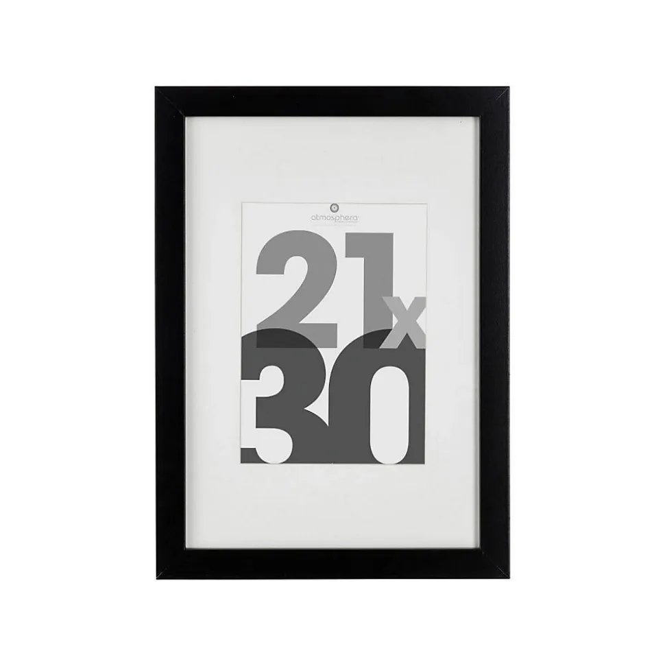 Cadre photo Eva - bois et verre - noir - 21x30 cm - Atmosphera