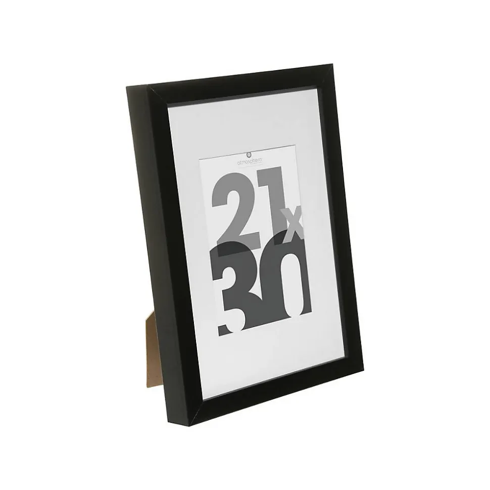 Cadre photo Eva - bois et verre - noir - 21x30 cm - Atmosphera