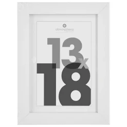 Cadre photo Eva - bois et verre - blanc - 13x18 cm - Atmosphera
