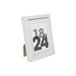 Cadre photo Eva - bois et verre - blanc - 18x24 cm - Atmosphera