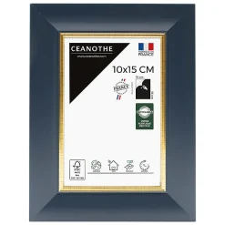 Cadre photo hades bleu doré 10x15 cm Fabriqué en France