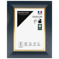 Cadre photo hades bleu doré 13x18 cm Fabriqué en France