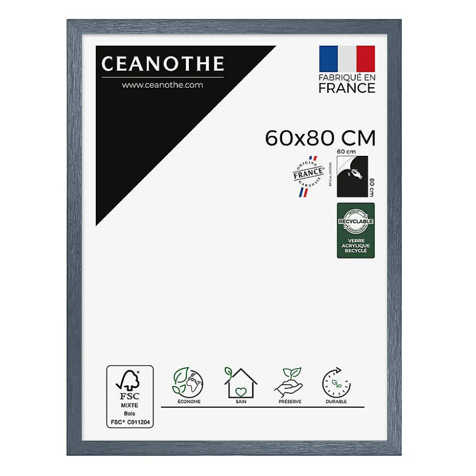 Cadre photo karma gris bleuté 60x80 cm Fabriqué en France