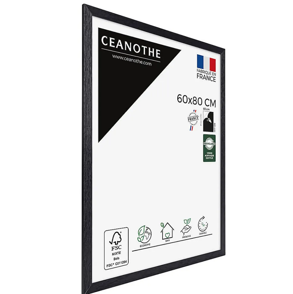 Cadre photo karma noir 50x70 cm Fabriqué en France