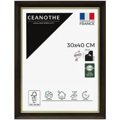 Cadre photo luna ébène doré 30x40 cm Fabriqué en France